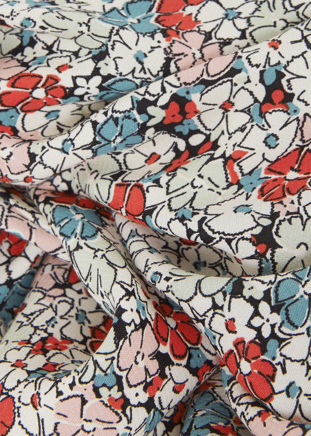 Dormer Floral Fit And Flare Dress, Green Red Multi, hi-res