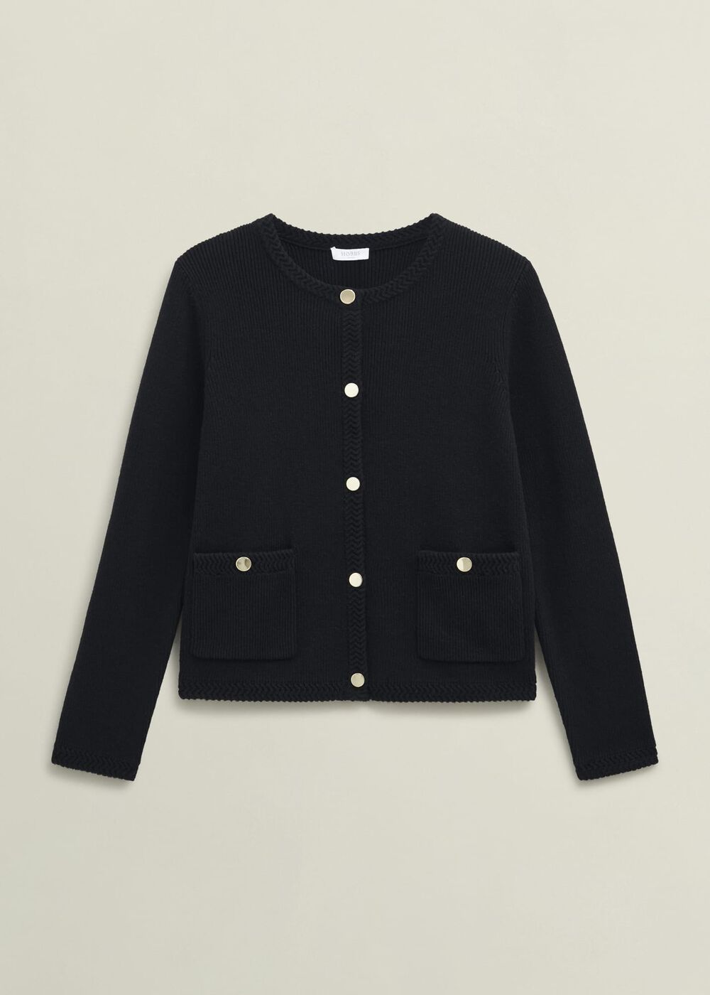 Simona Knitted Jacket, Black, hi-res