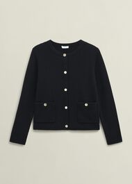 Simona Knitted Jacket, Black, hi-res