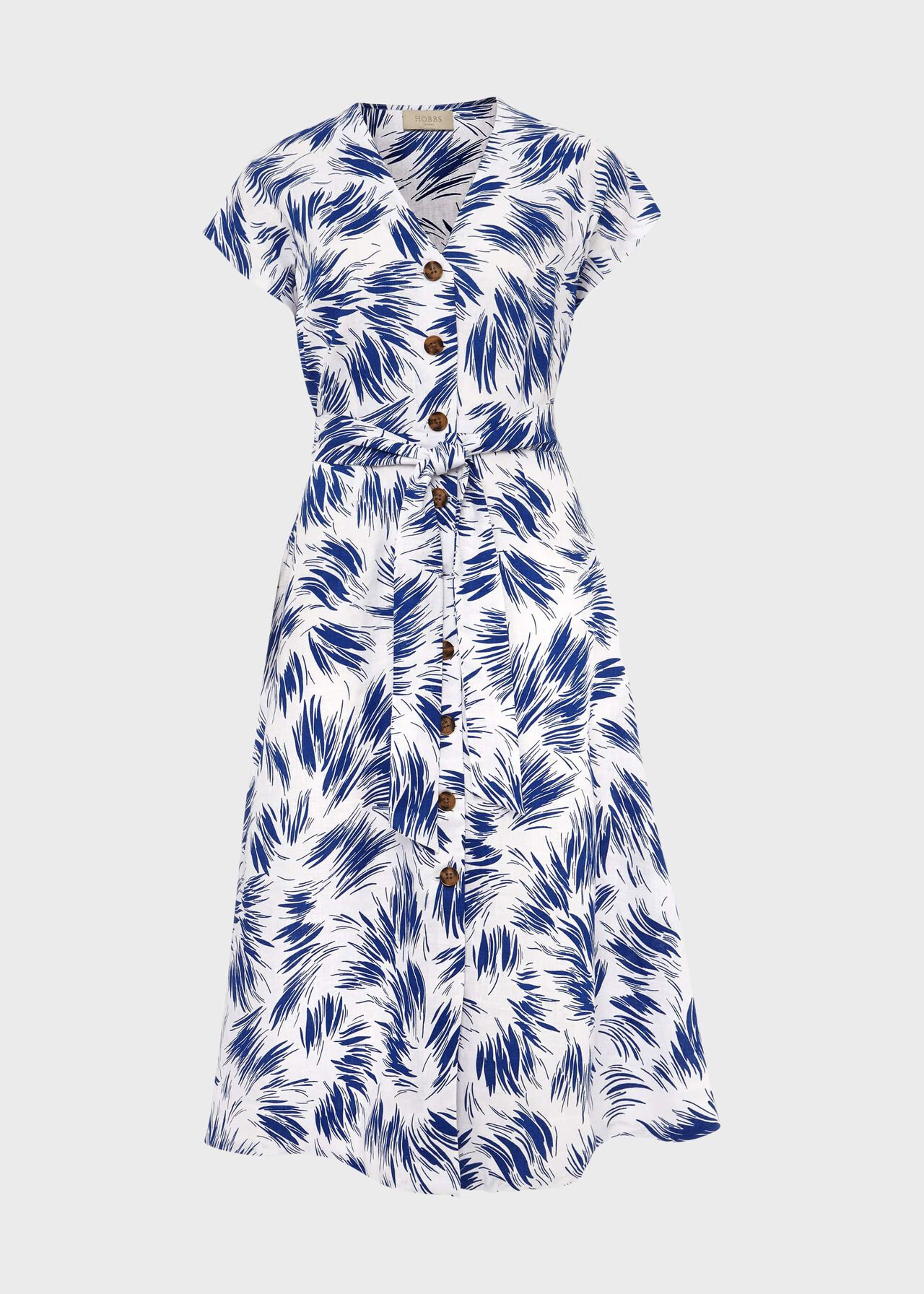 Rory Linen Dress, Ivory Blue, hi-res