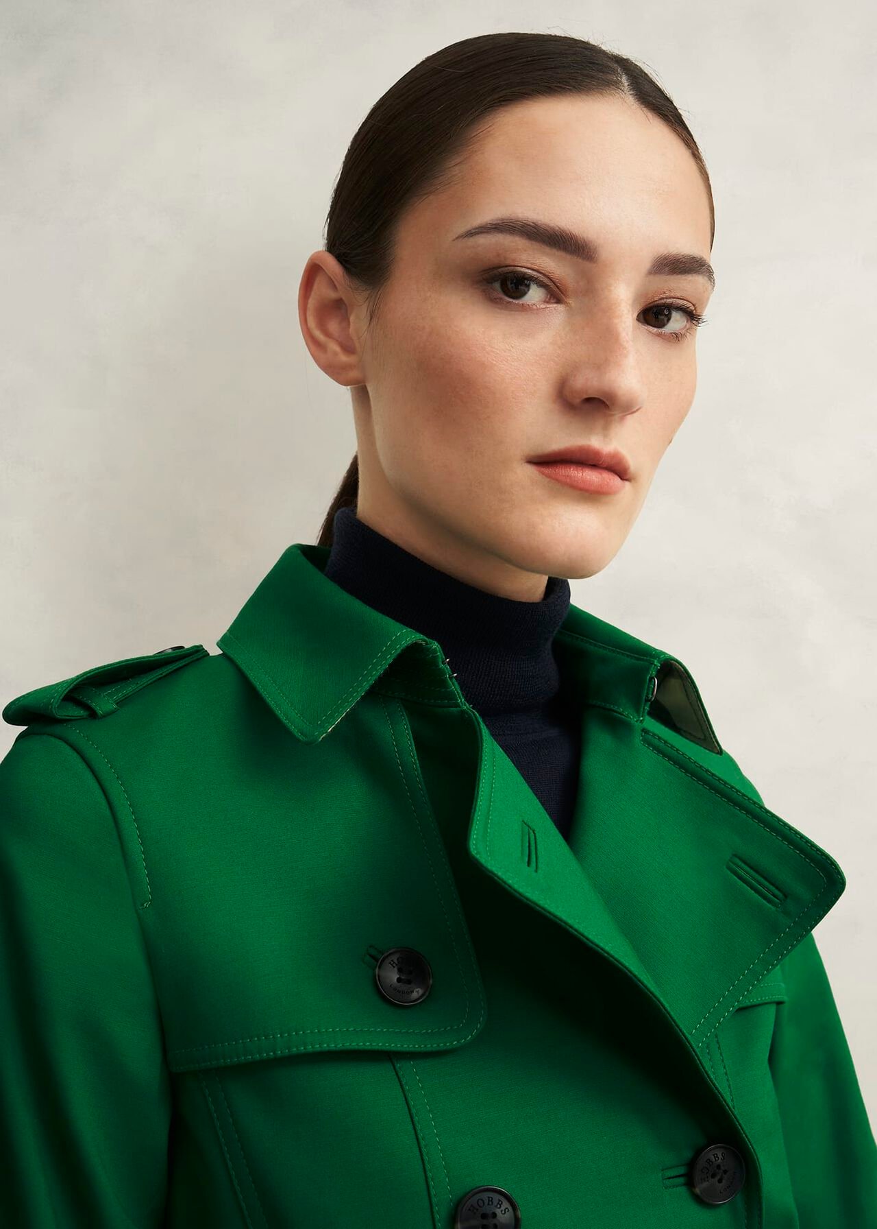 Petite Skylar Shower Resistant Trench Coat, Verdant Green, hi-res