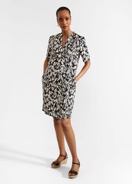 Lucille Dress, Black Cream, hi-res