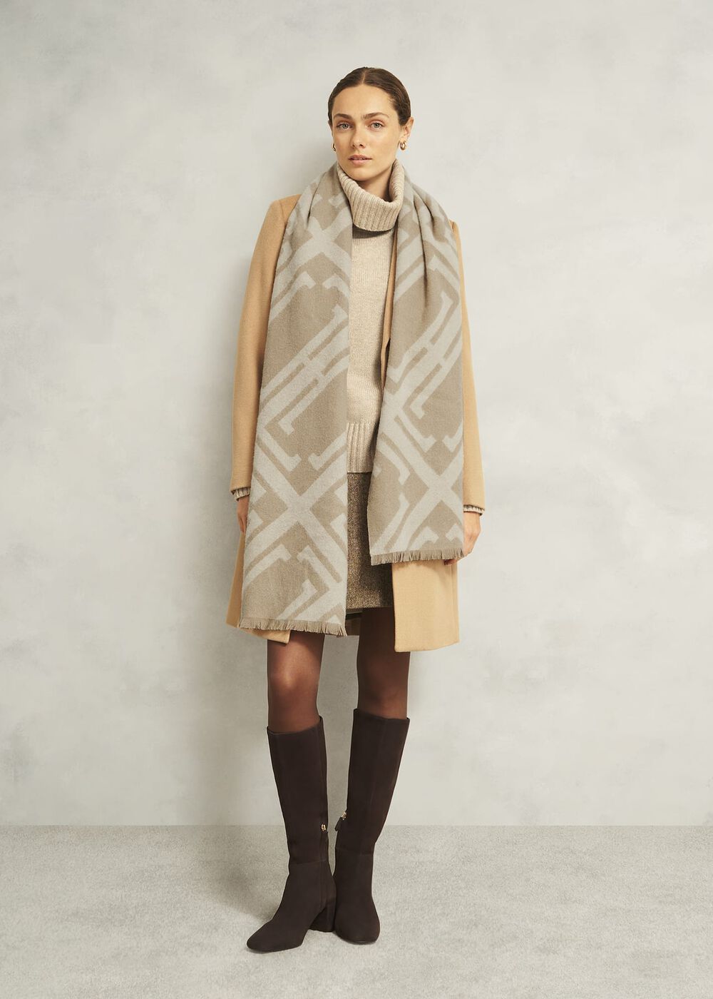 Delaney Wool Scarf, Camel Cream, hi-res