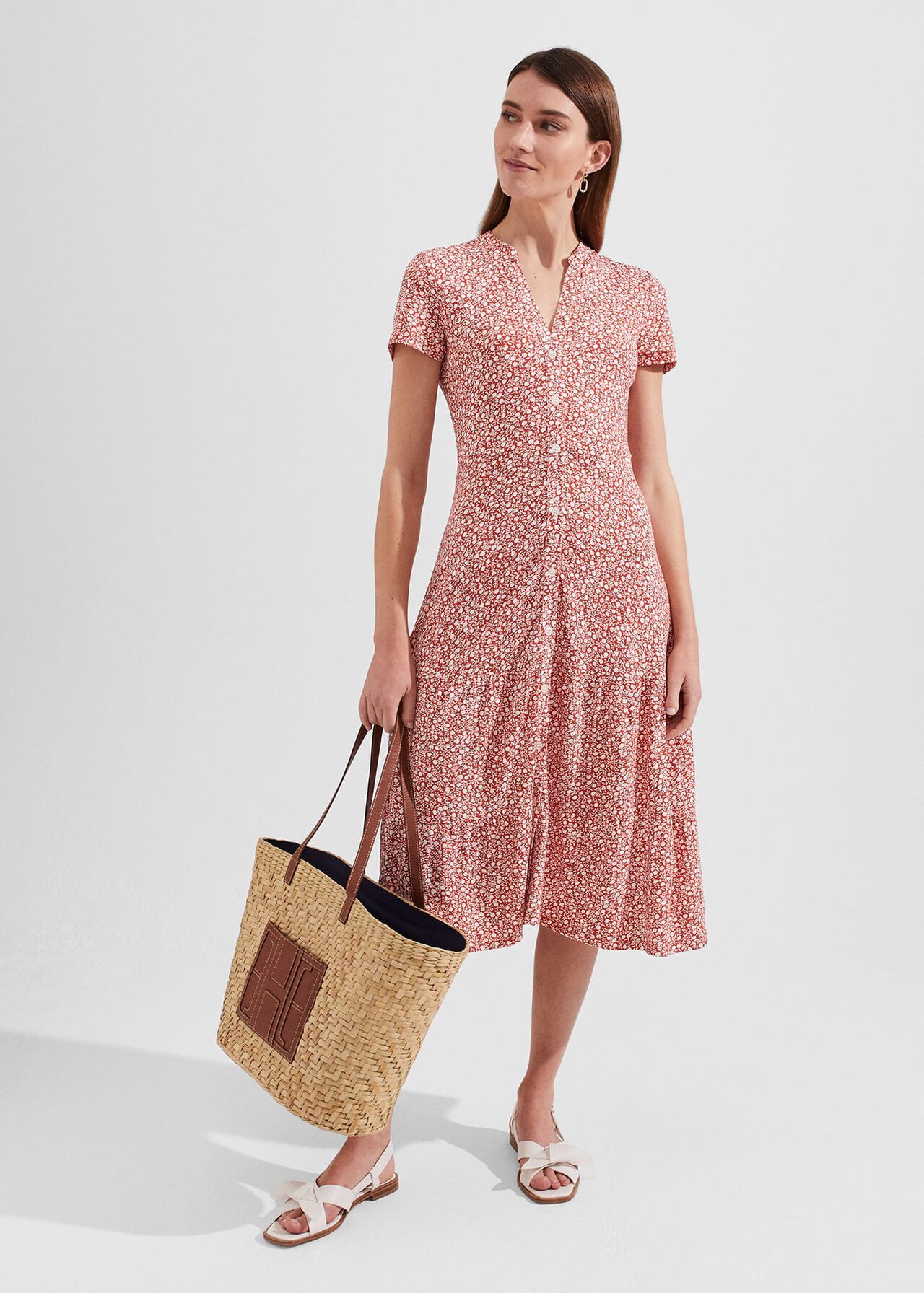 Petite Jacinta Dress, Apricot Ivory, hi-res