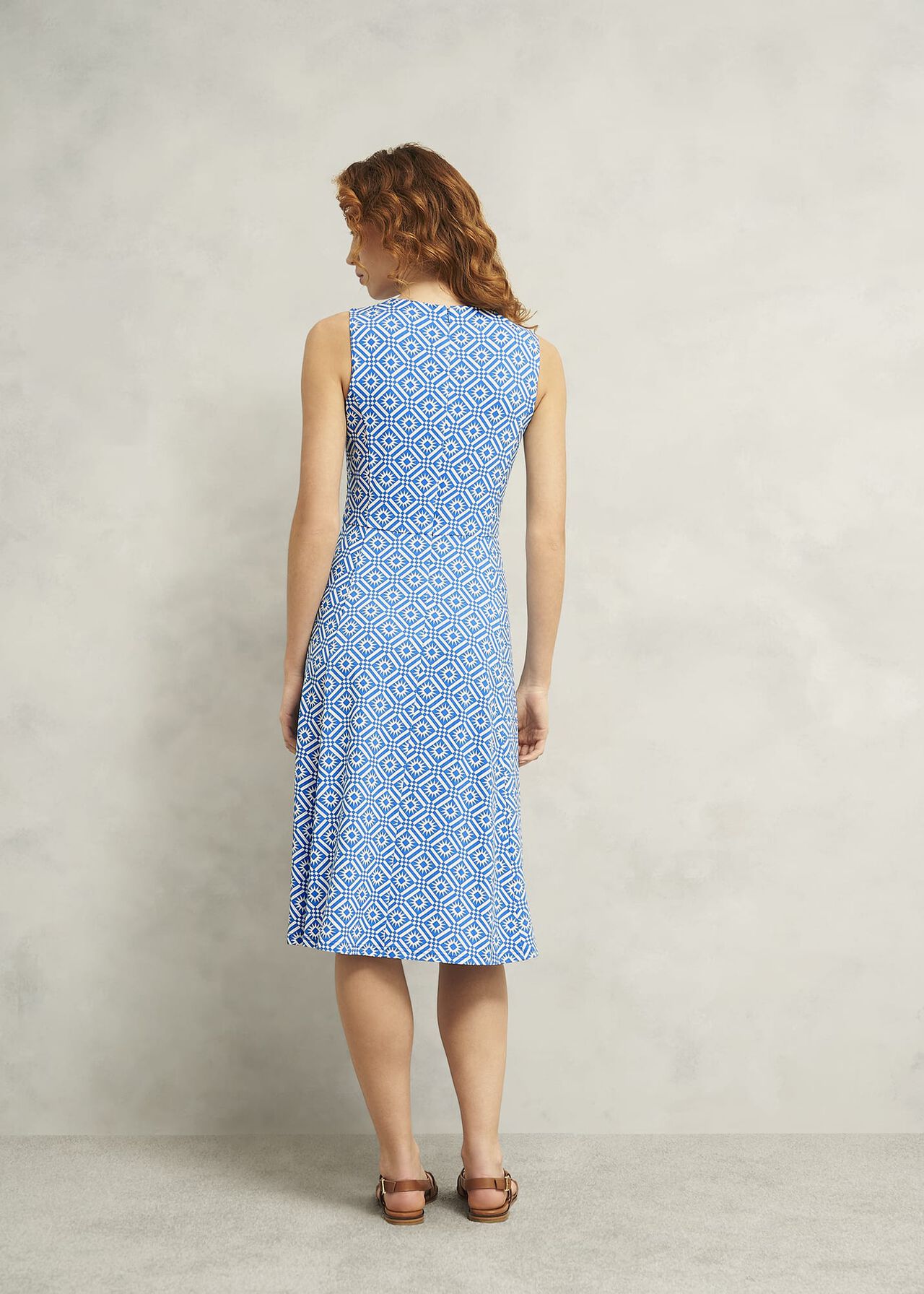 Lisa Jersey Dress, Blue Ivory, hi-res