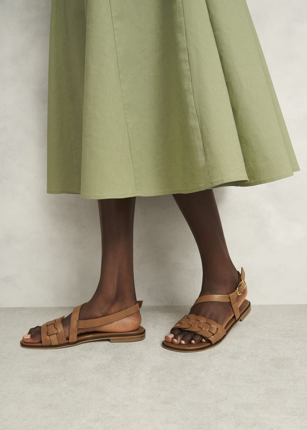 Vera Leather Sandals, Tan, hi-res