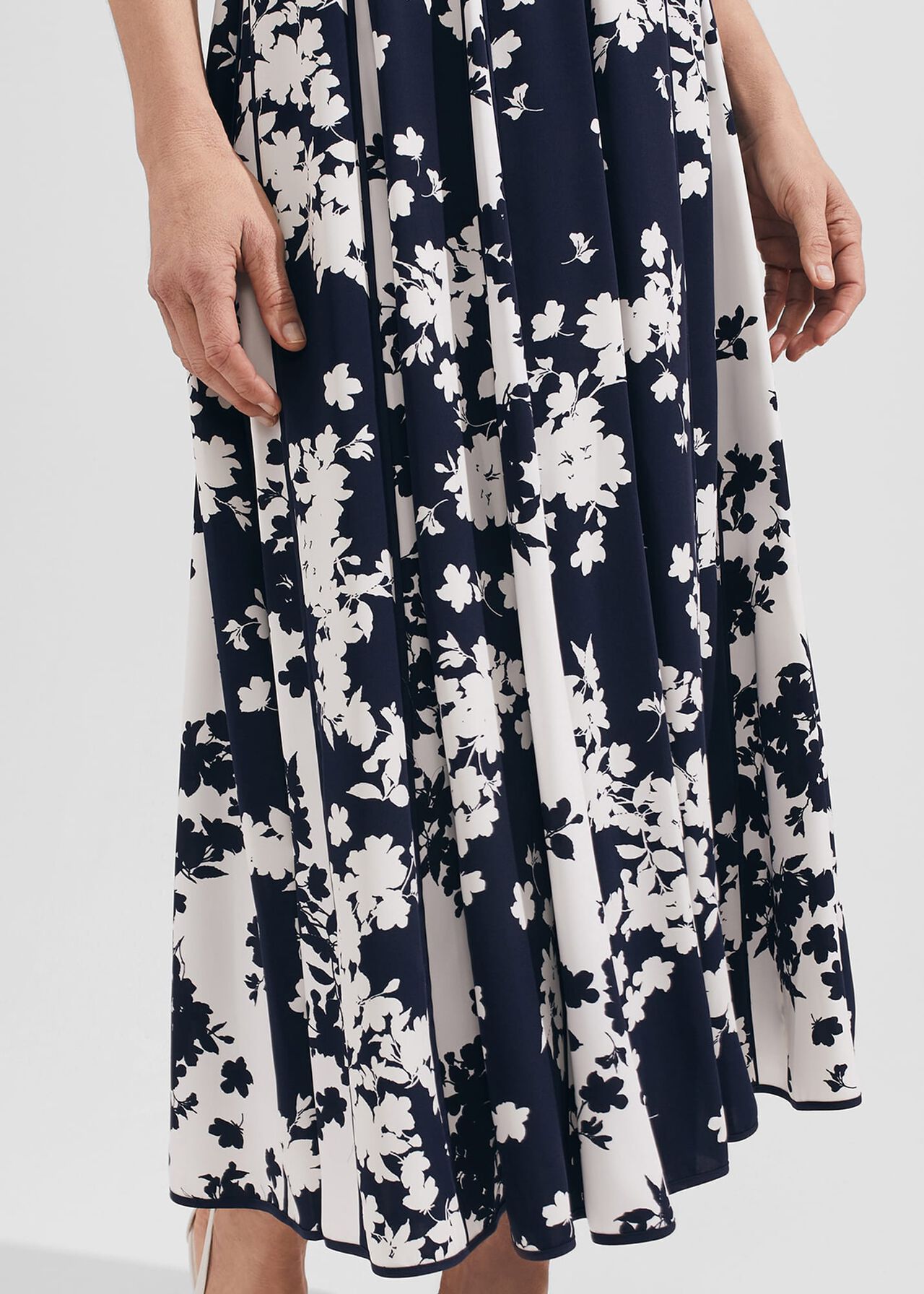 Petite Angelica Fit And Flare Dress, Midnight Ivory, hi-res
