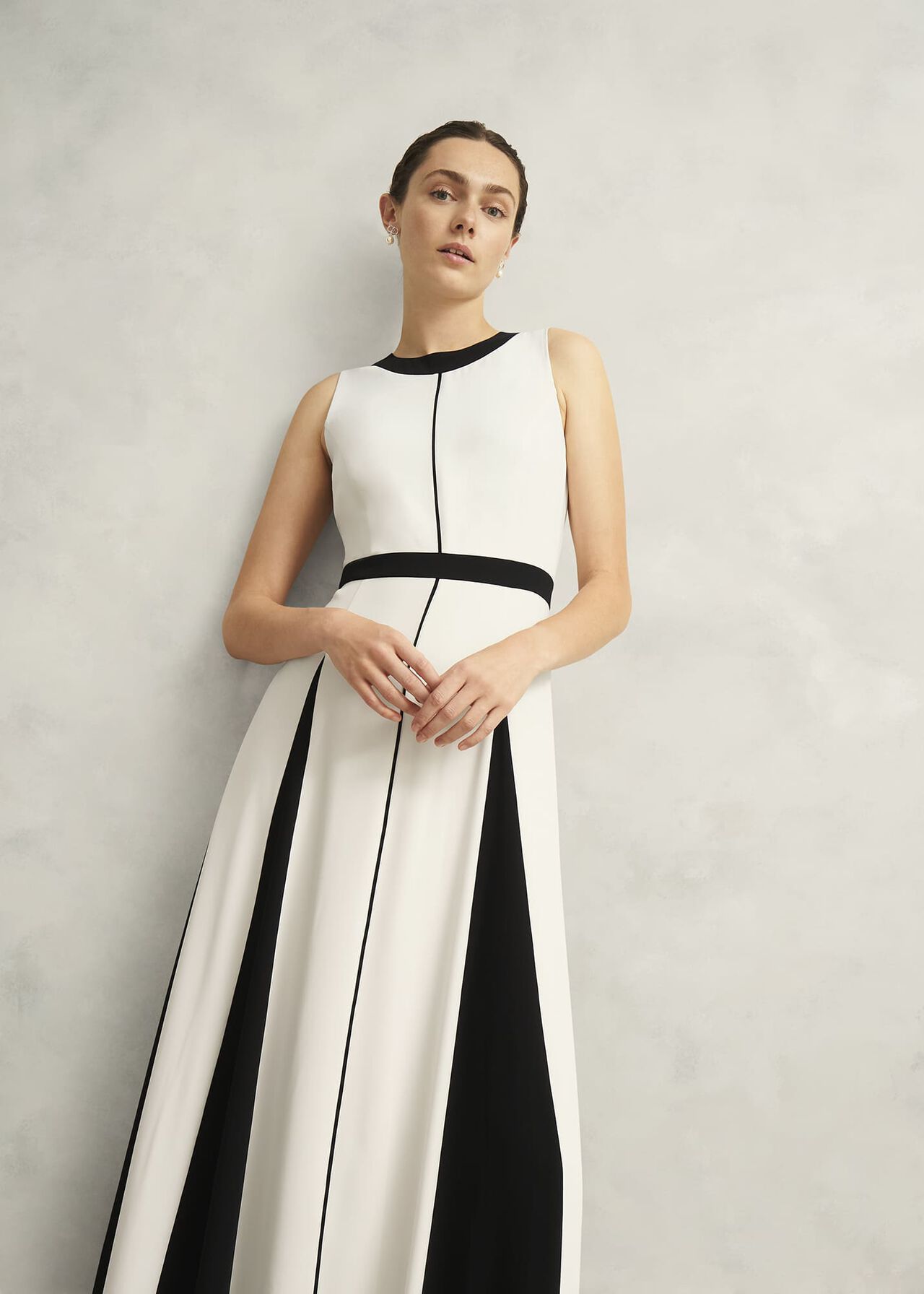 Jenn Colourblock Dress, Cream Black, hi-res