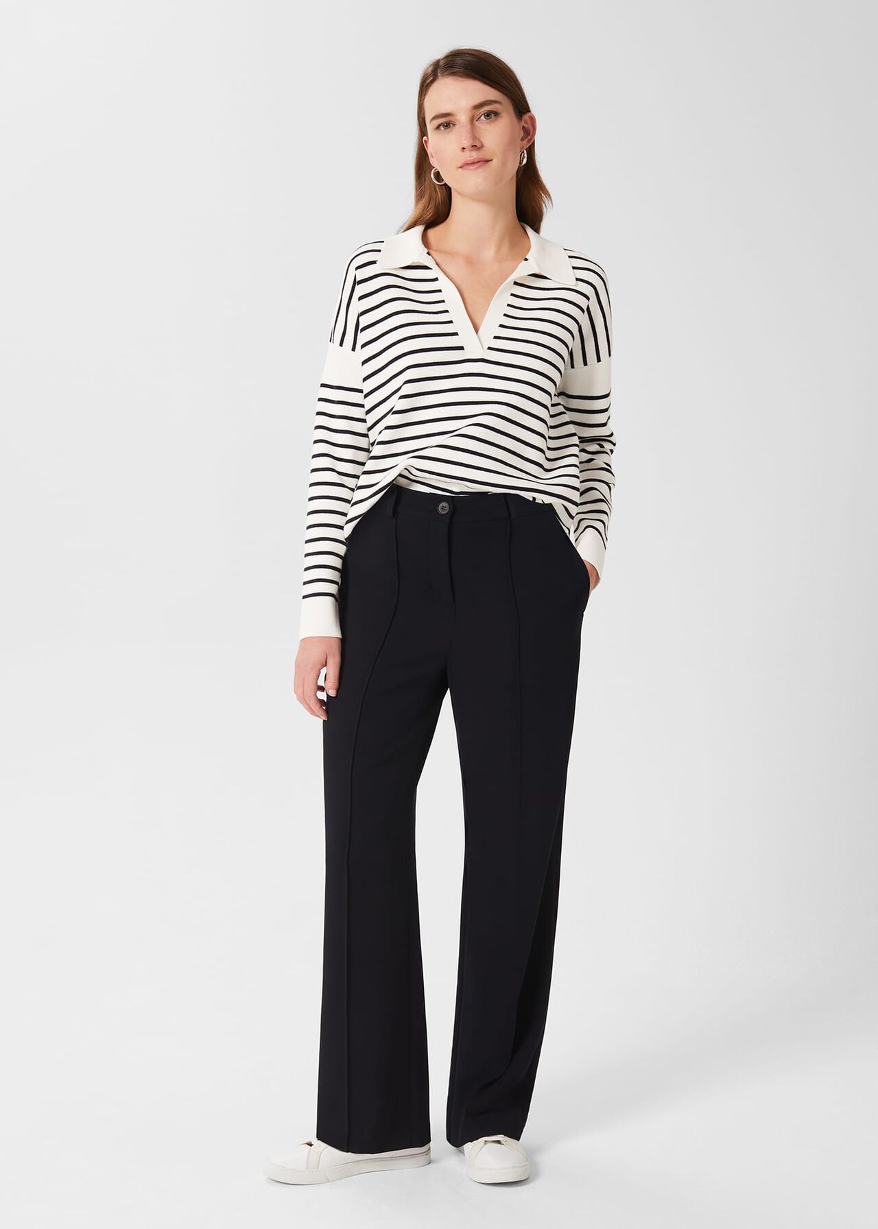 Zia Straight Trouser, Navy, hi-res