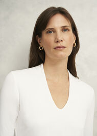 Aimee Double Fronted Top, Ivory, hi-res