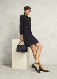Adelia Ponte Dress, Black, hi-res