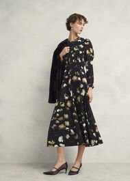 Windermere Silk Dress, Black Multi, hi-res