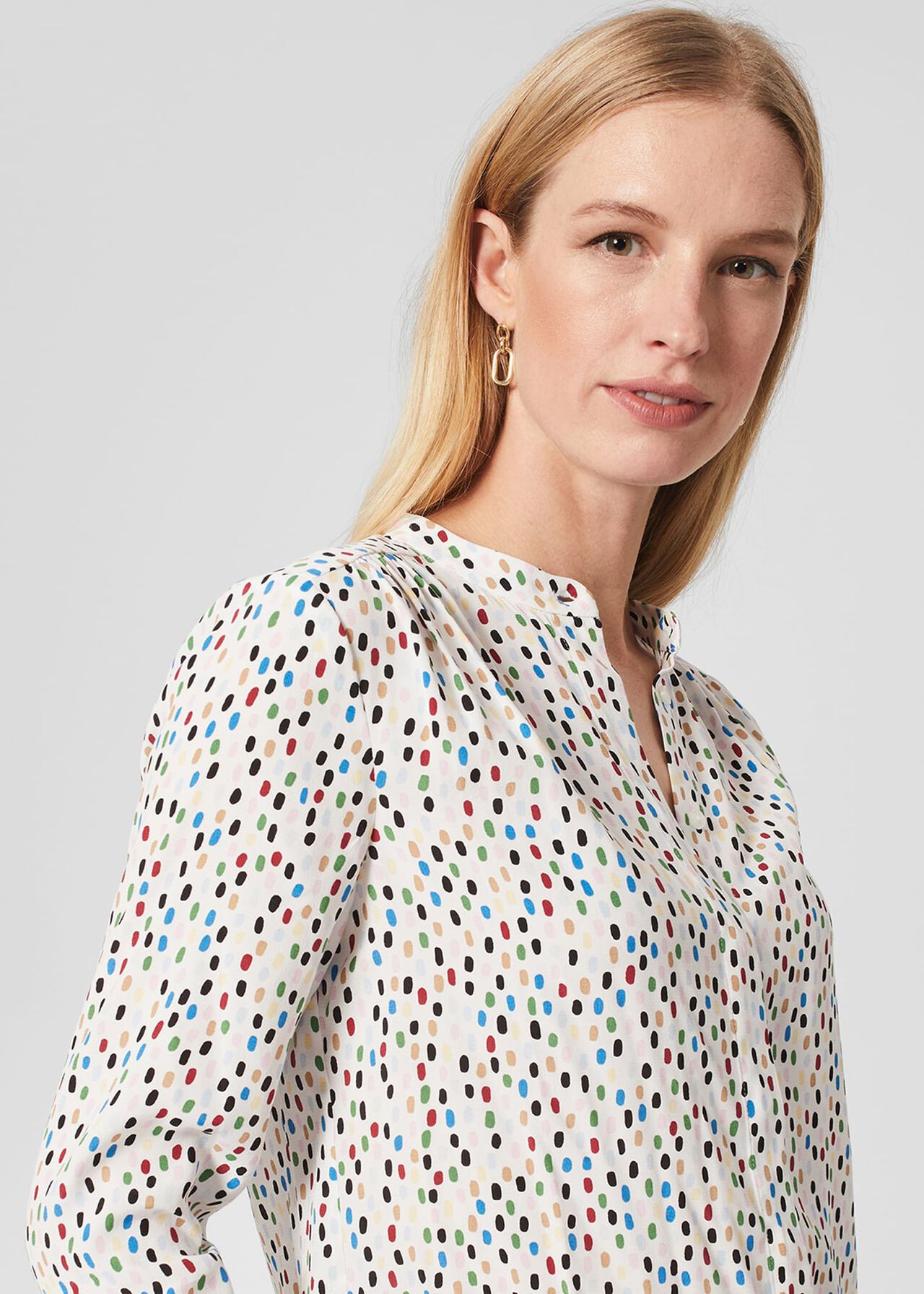 Luca Blouse, Ivory Multi, hi-res