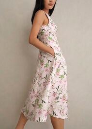 Lana Floral Jacquard Dress, Pale Pink Multi, hi-res