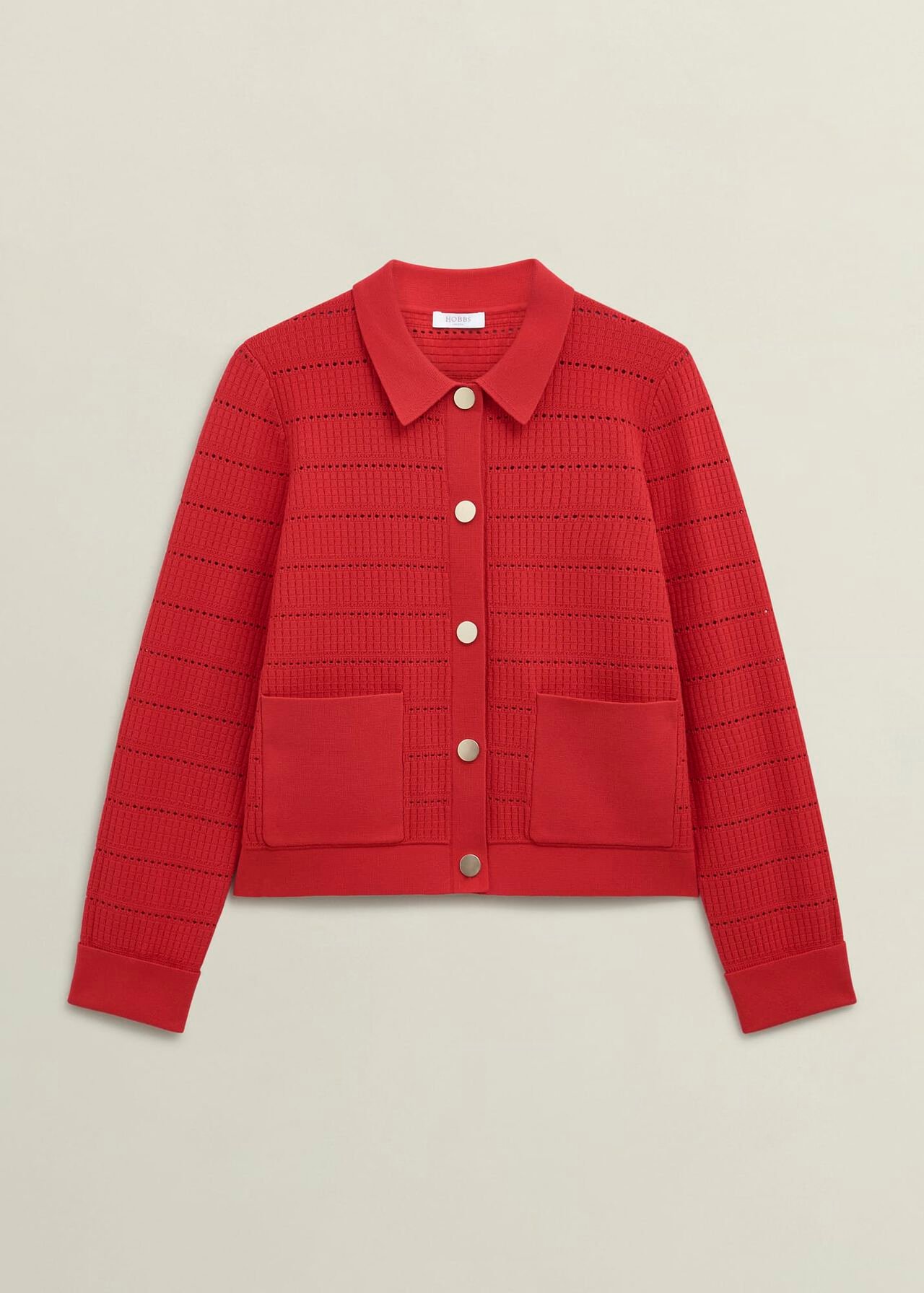 Tessa Knitted Jacket, Petunia Red, hi-res
