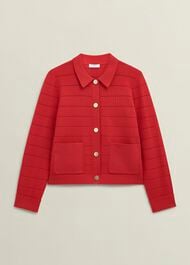 Tessa Knitted Jacket, Petunia Red, hi-res