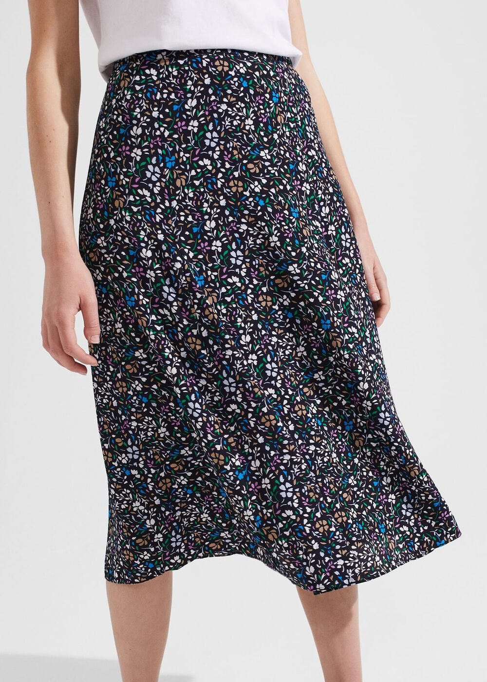 Anika Midi Skirt, Navy Multi, hi-res