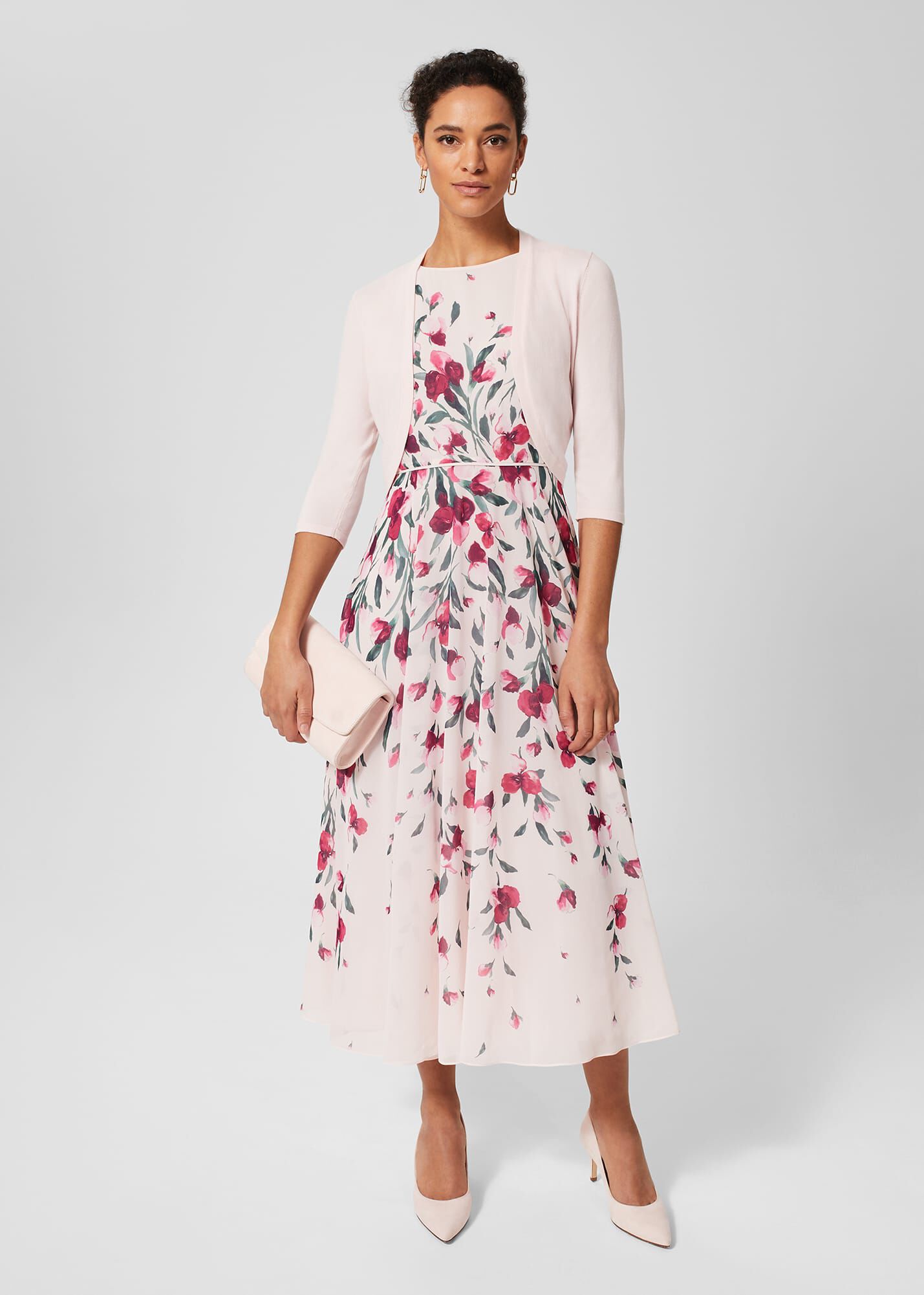 Hobbs carrie top bolero pink