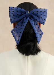 Bhavina Bow Clip, Midnight Navy, hi-res