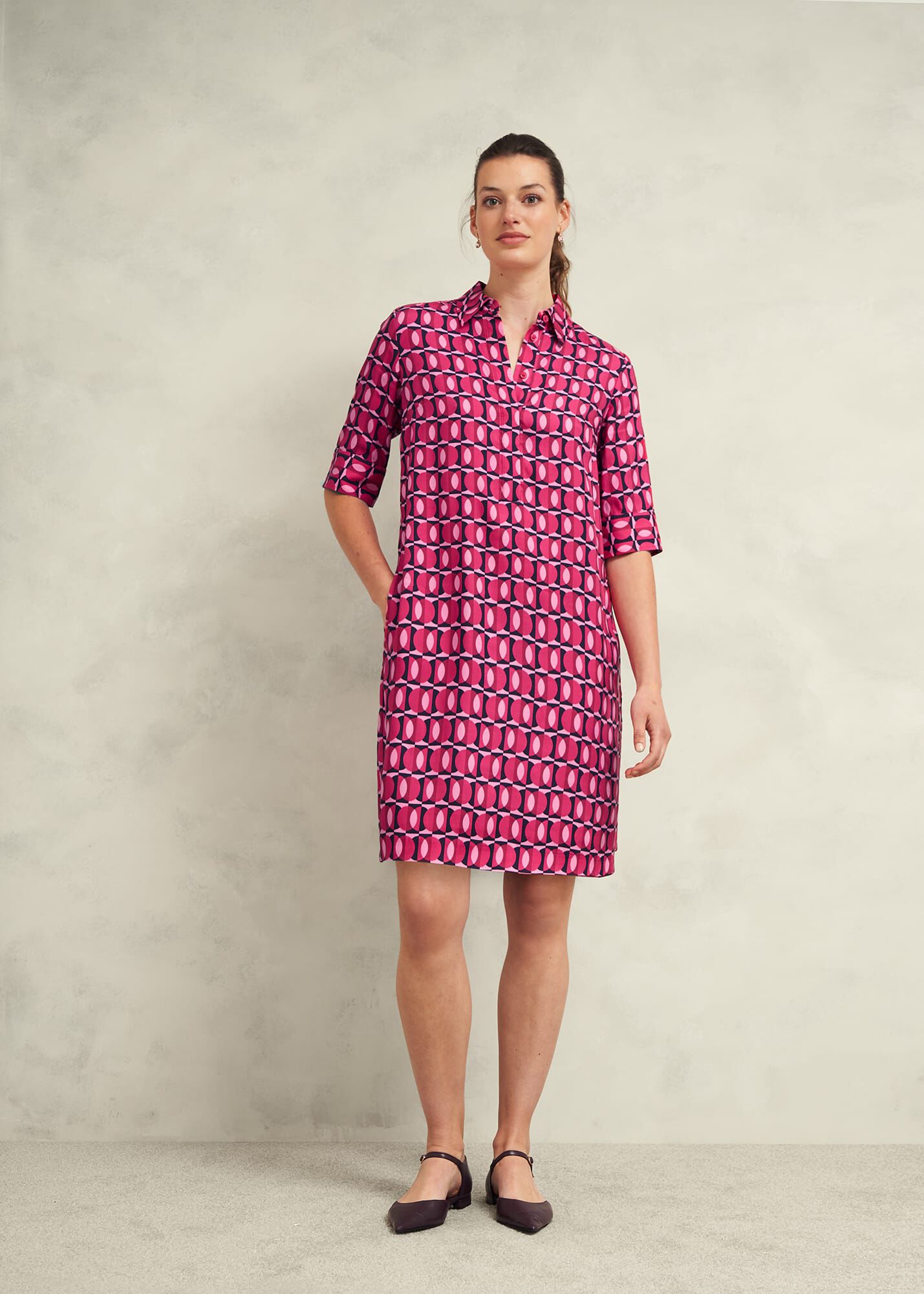 Hobbs meera dress raspberry pink cheap