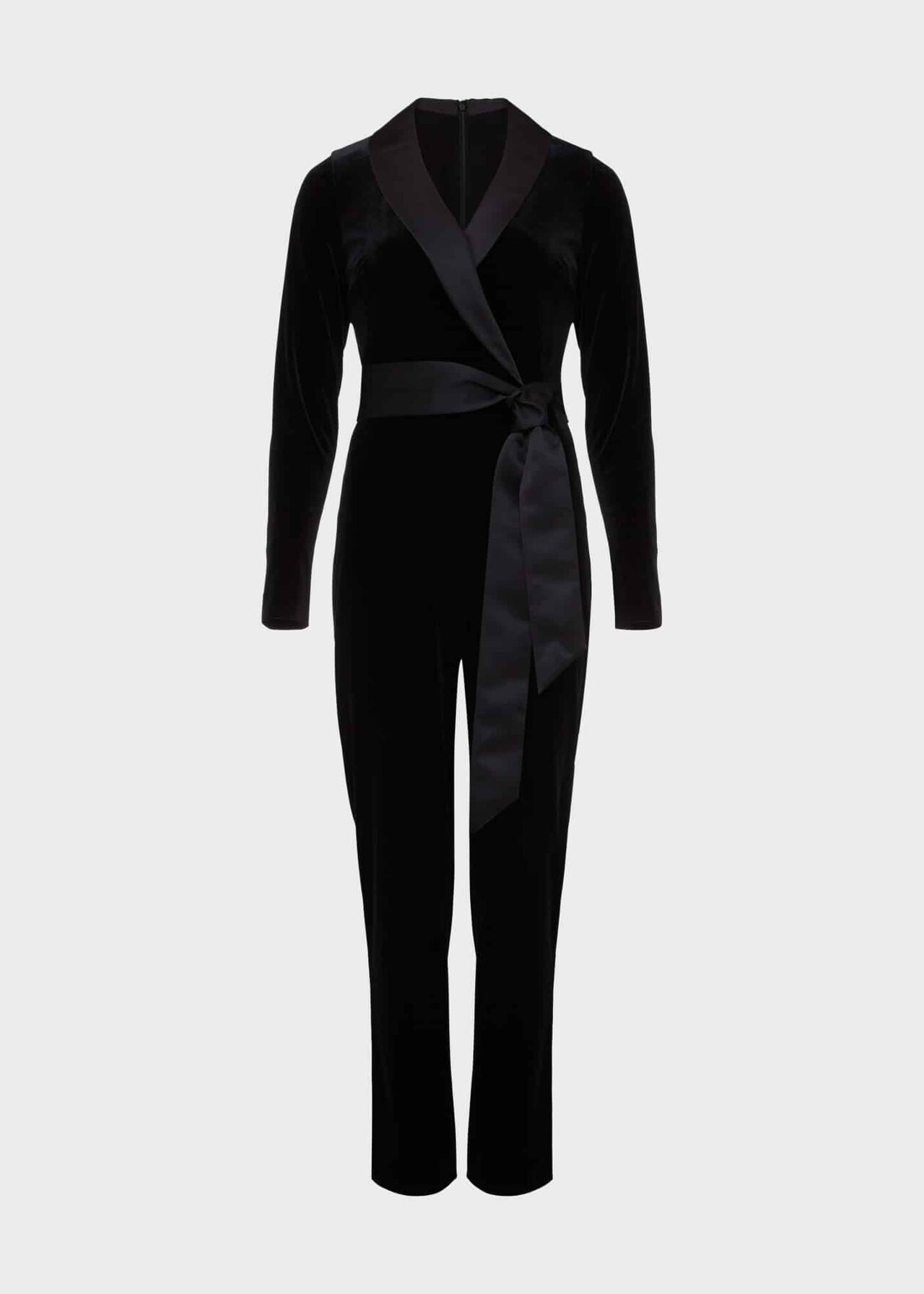 Luisa Velvet Jumpsuit, Black, hi-res