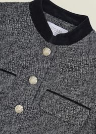 Tammie Wool Blend Jacket, Black Ivory, hi-res