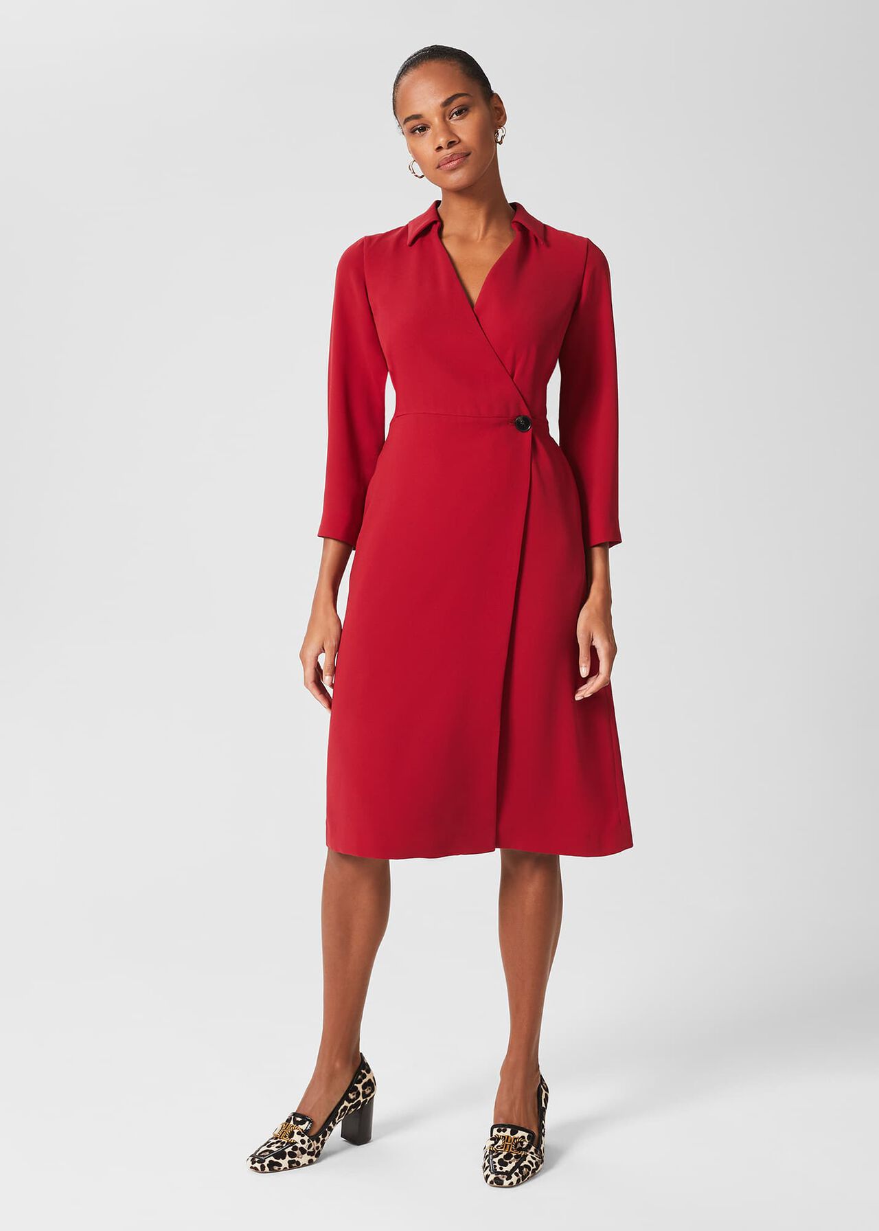 Dani Wrap Dress, Deep Red, hi-res