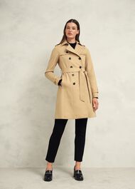 Saskia Water Resistant Trench Coat, Tan, hi-res