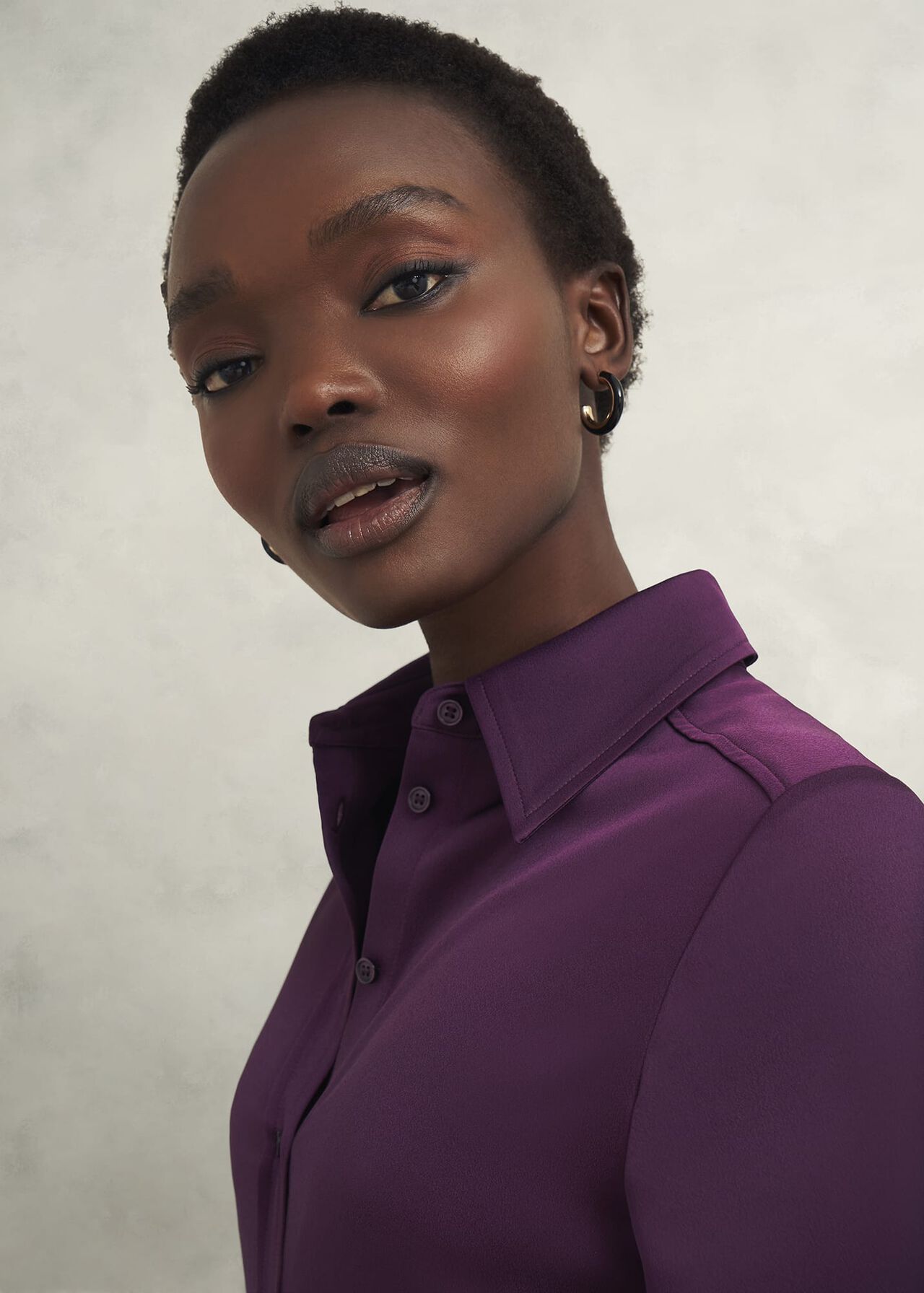 Arianne Satin Dress, Regal Purple, hi-res