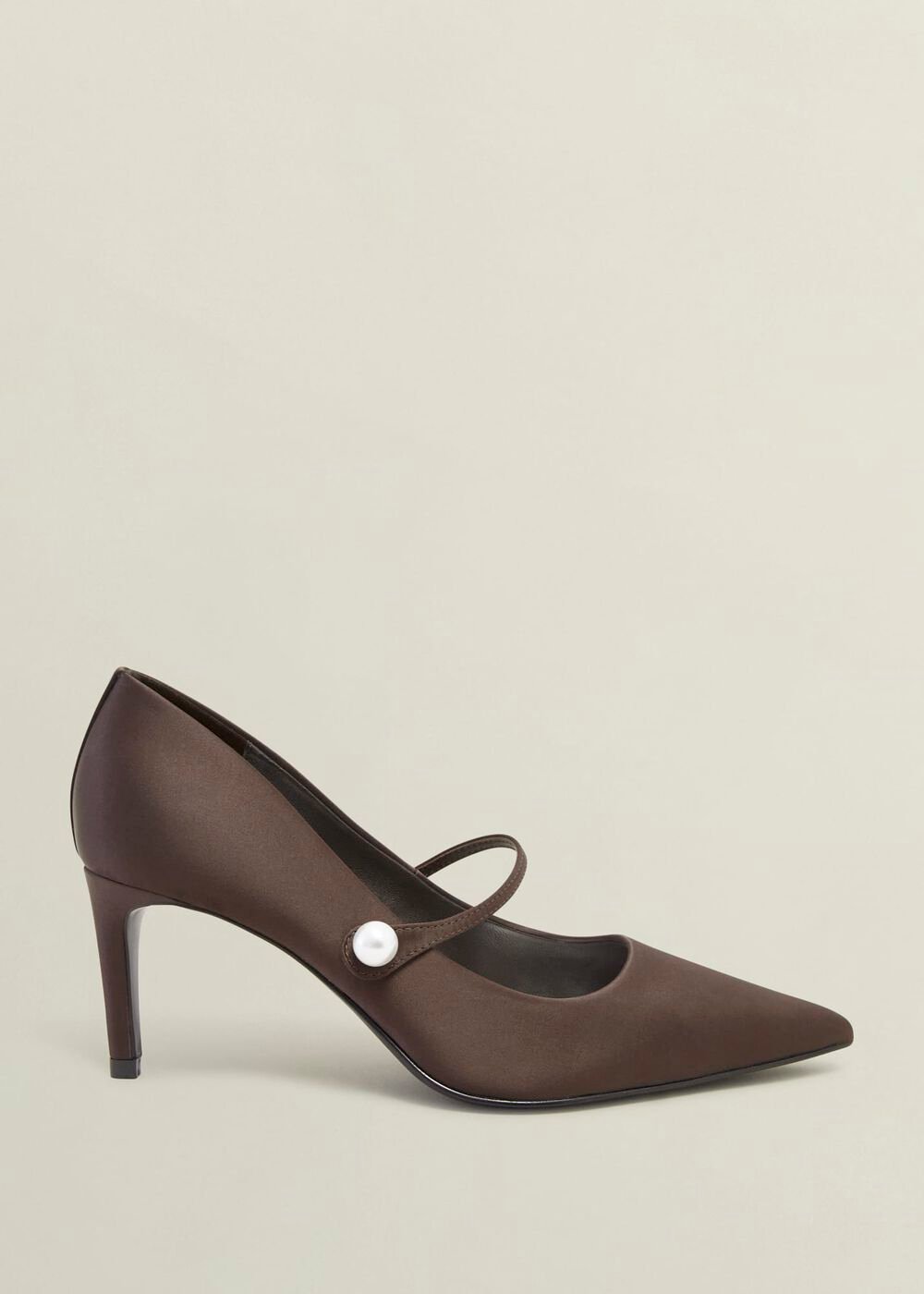 Blake Mary Jane Satin Courts, Deep Brown, hi-res