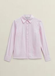 Victoria Cotton Blend Shirt, Pink White, hi-res