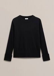 Darla Wool Blend Knitted Jumper, Black, hi-res