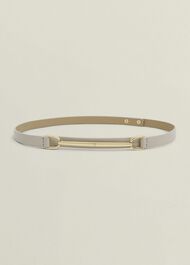 Daphne Leather Waist Belt, Light Beige, hi-res