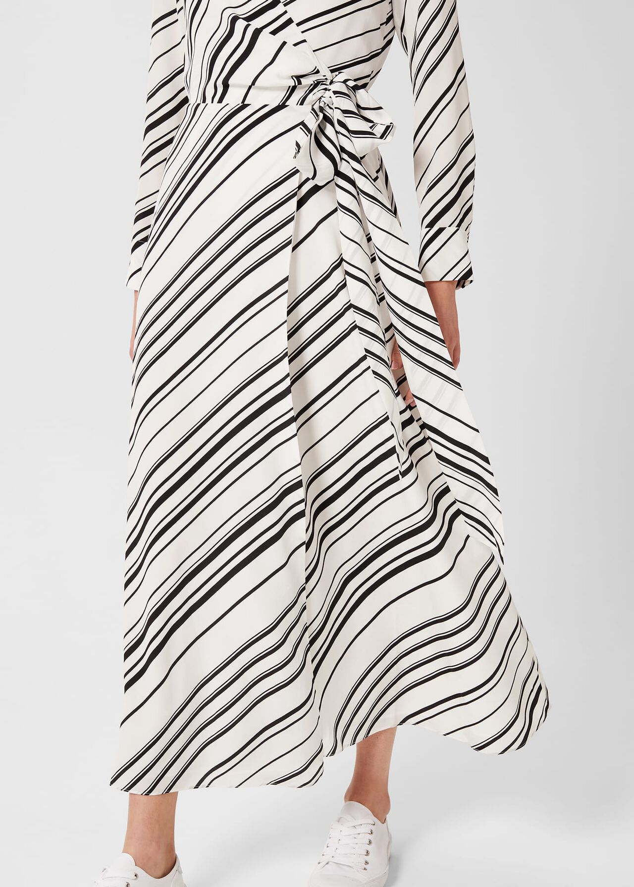 Yasmine Silk Dress, Ivory Black, hi-res