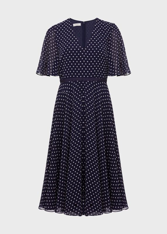 Celia Spot Fit And Flare Dress