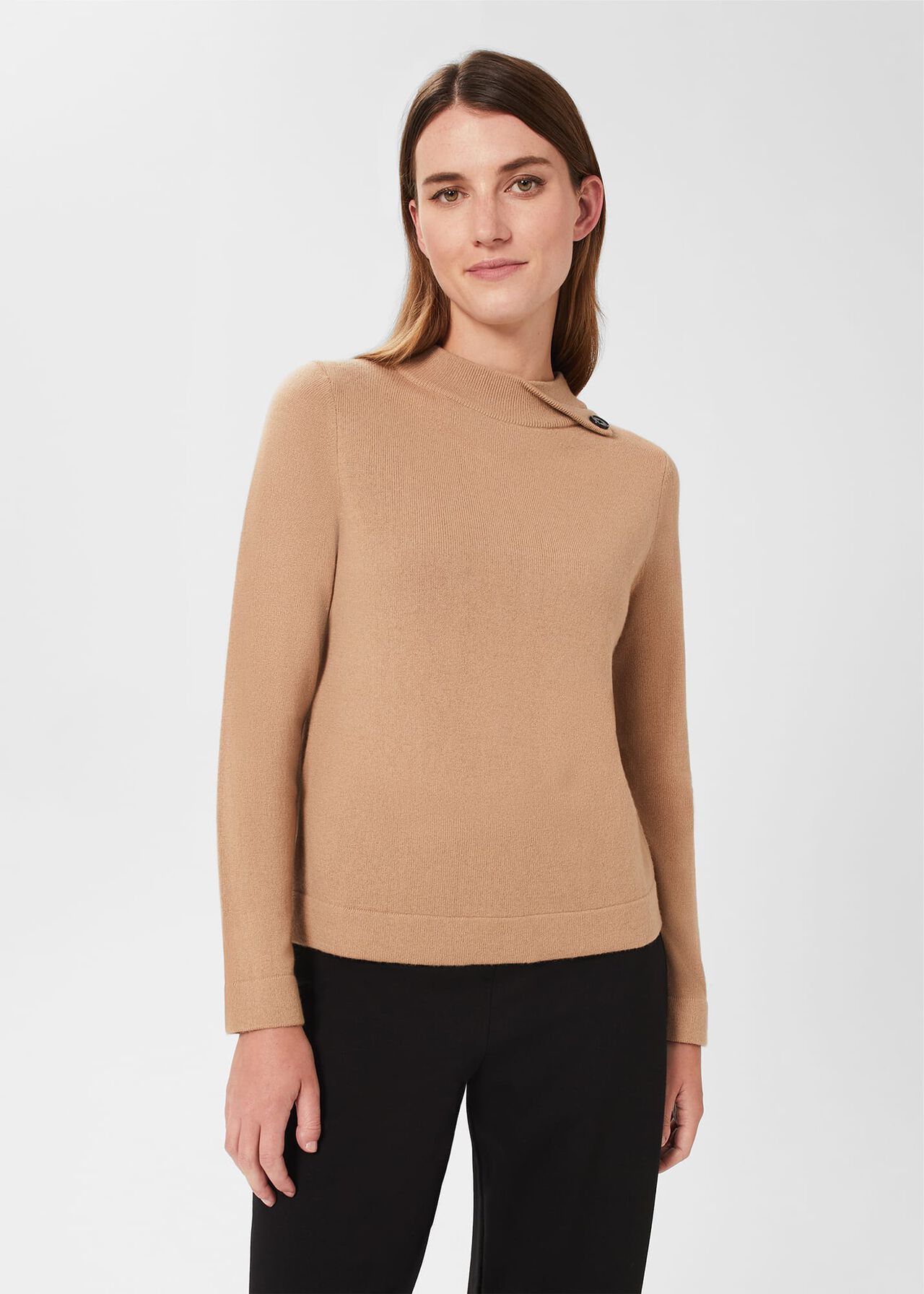 Talia Wool Cashmere Sweater, Camel, hi-res