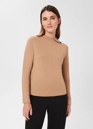 Talia Wool Cashmere Jumper, Camel, hi-res