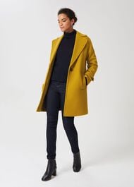 Carmina Wool Blend Coat, Light Ochre, hi-res