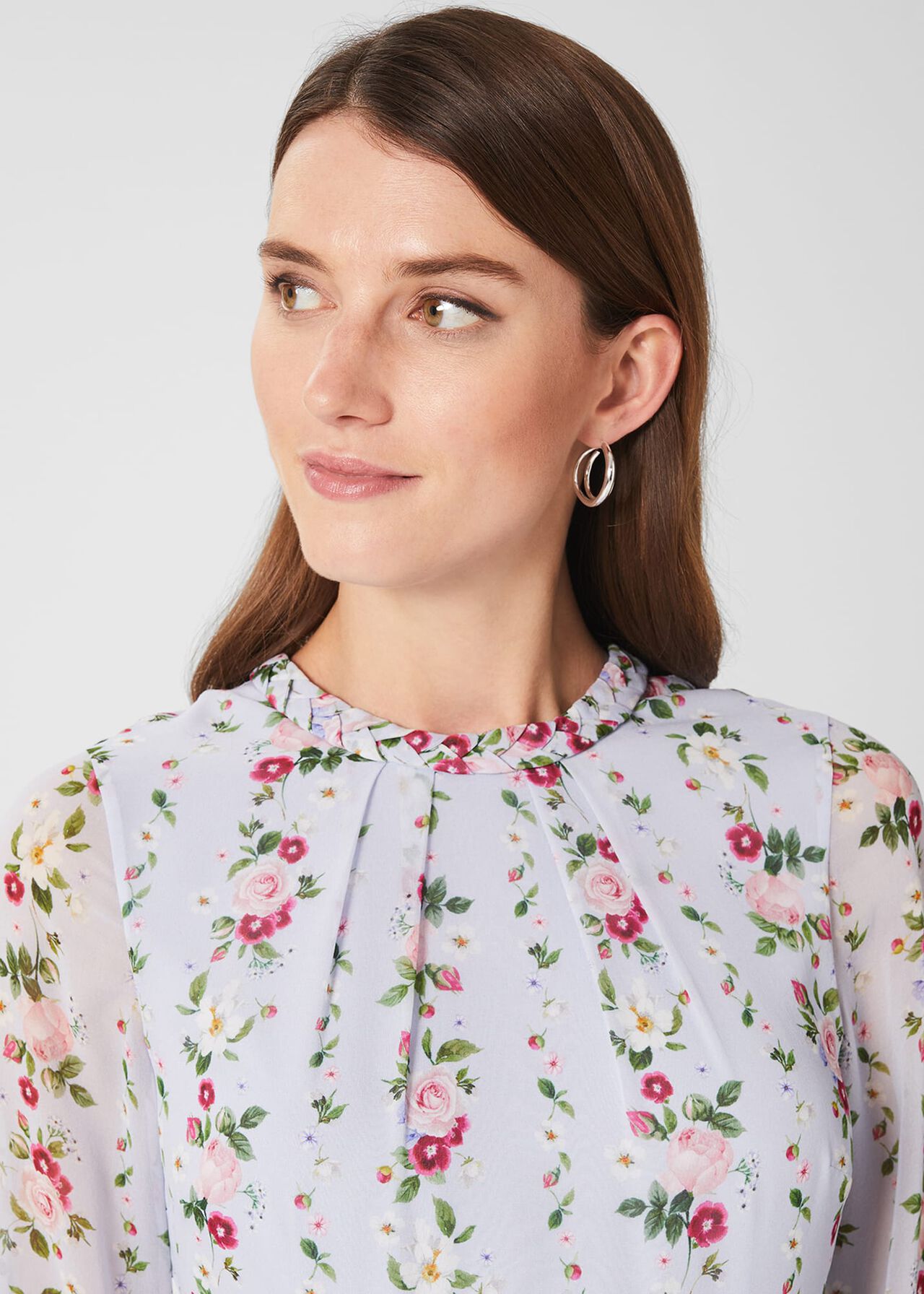 Rosabelle Silk Floral Dress, Blue Multi, hi-res
