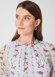 Rosabelle Silk Floral Dress, Blue Multi, hi-res