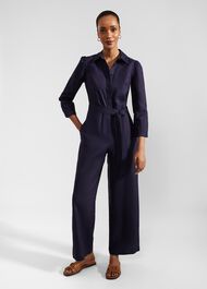 Ceira Linen Jumpsuit, True Navy, hi-res