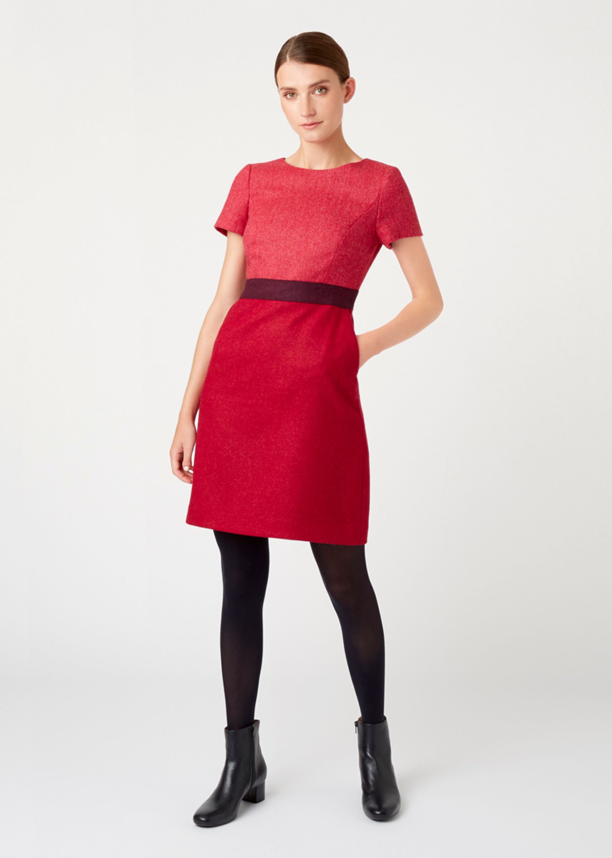 pink wool dress