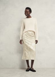 Marsha Sequin Sweater With Alpaca, Ivory, hi-res