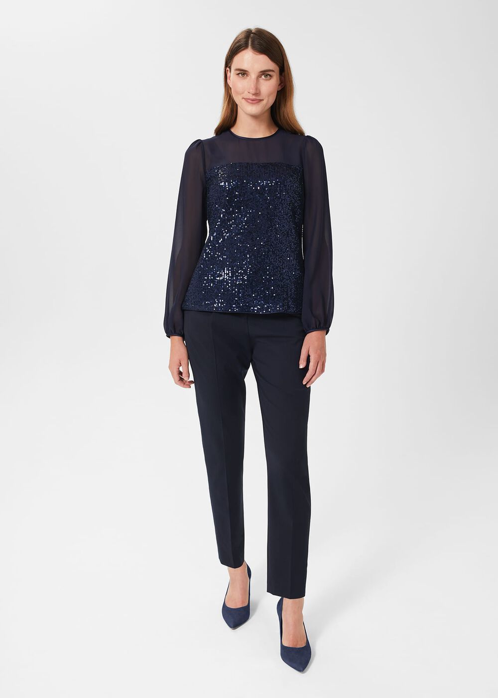 Zariah Sequin Top , Navy, hi-res