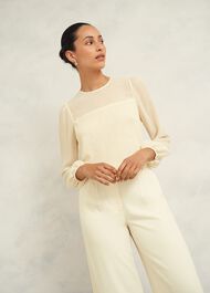 Zariah Sequin Top, Buttercream, hi-res
