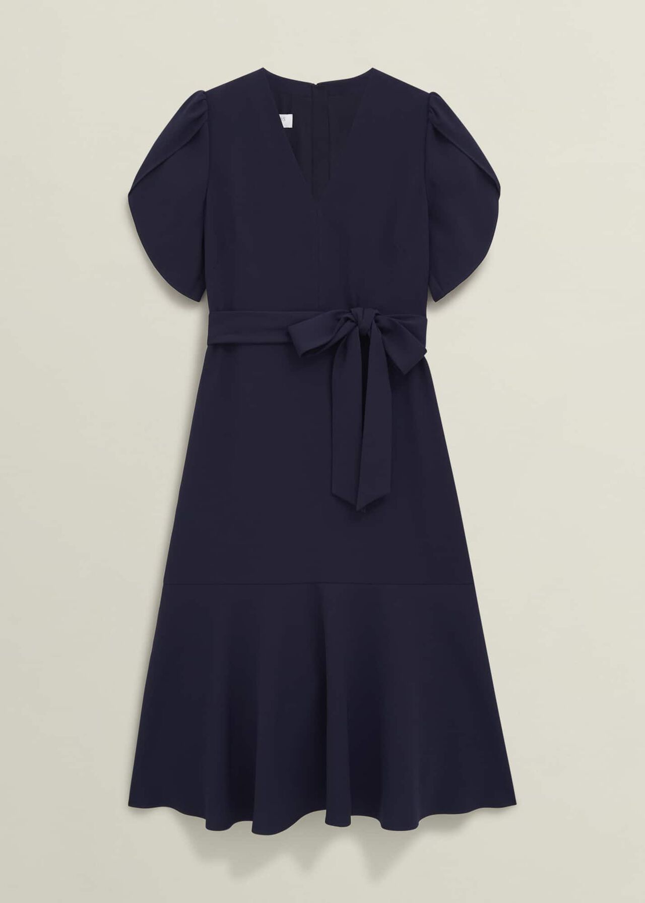 Pricilla Tie Midi Dress, Midnight, hi-res