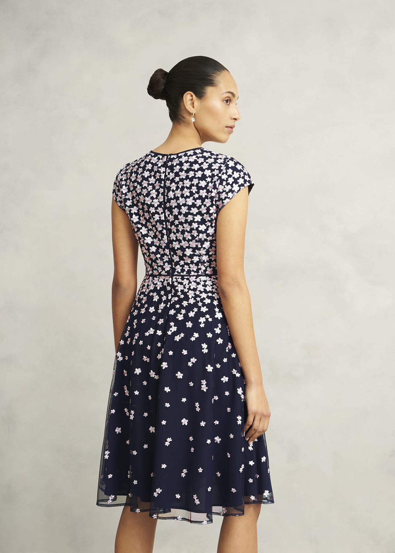 Petite Betty Embroidered Dress, Midnight Pink, hi-res