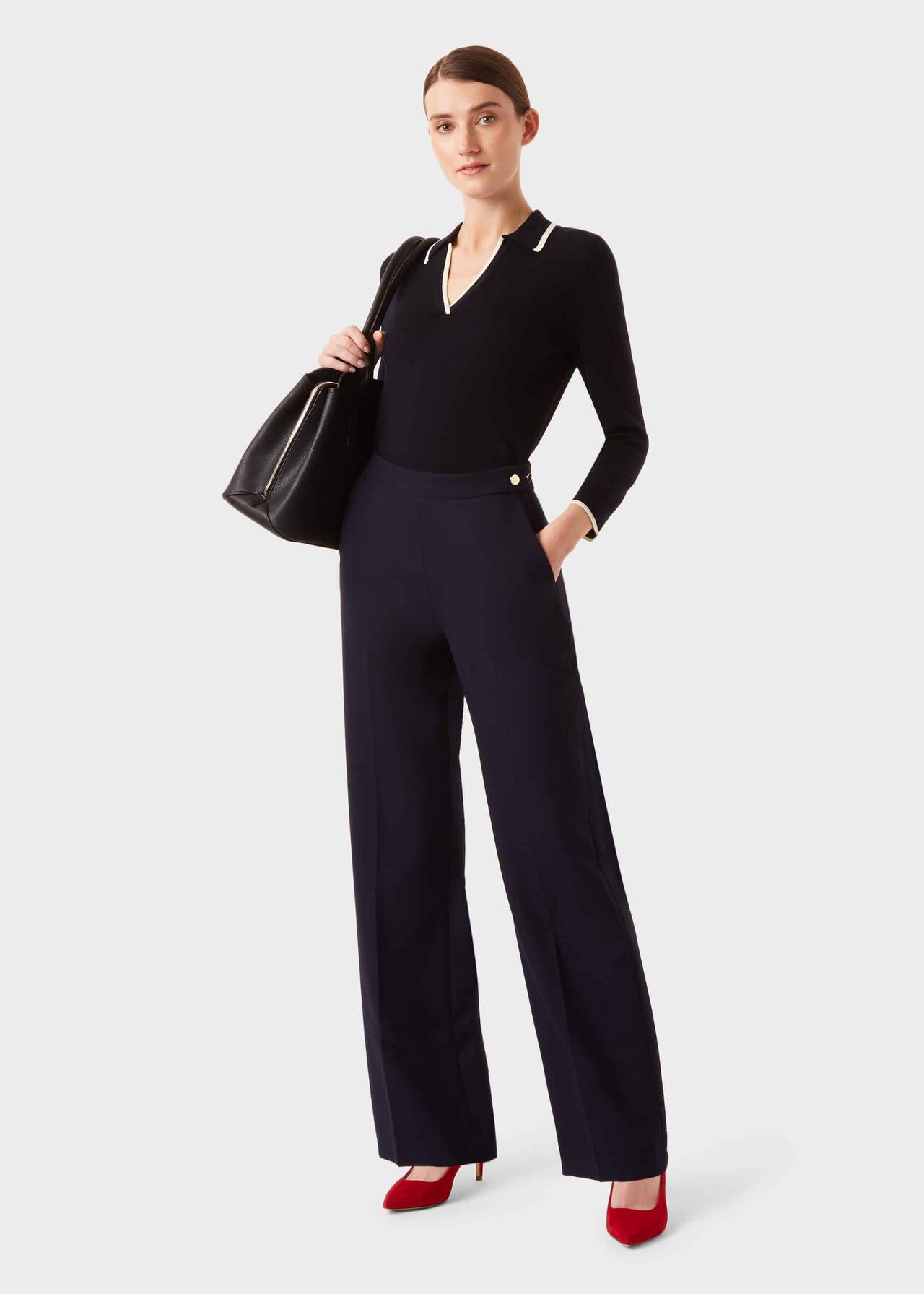 Kendall Trouser With Stretch, Navy, hi-res