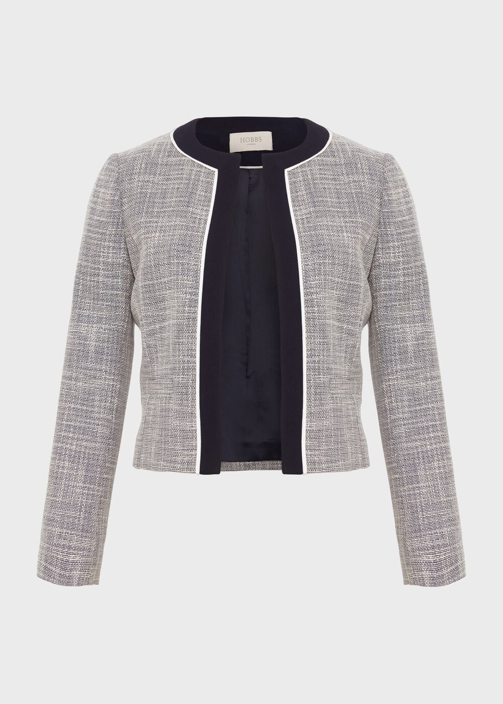 Petite Laurie Jacket With Cotton, Navy Ivory, hi-res