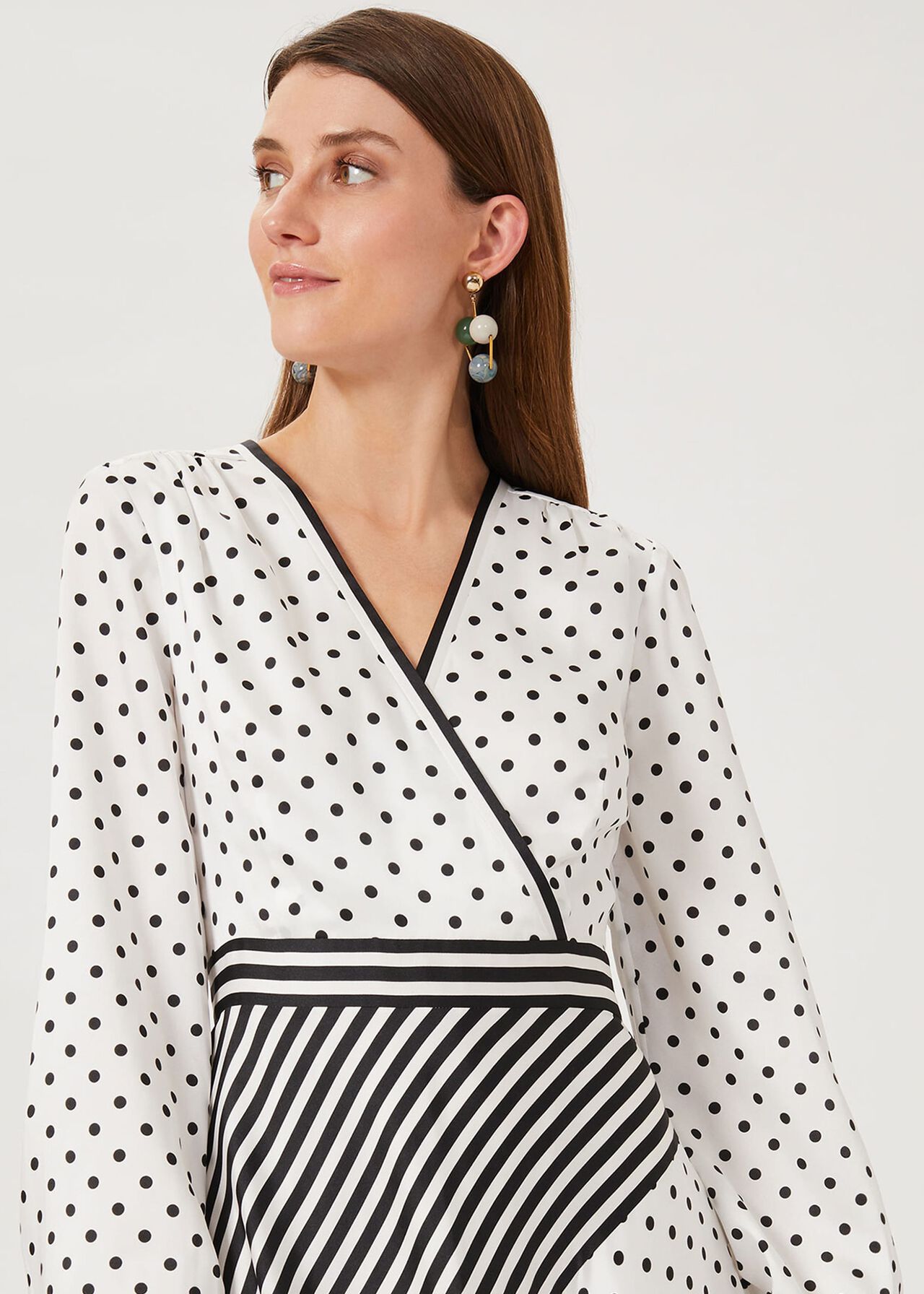 Imogen Spot Stripe Dress Hobbs